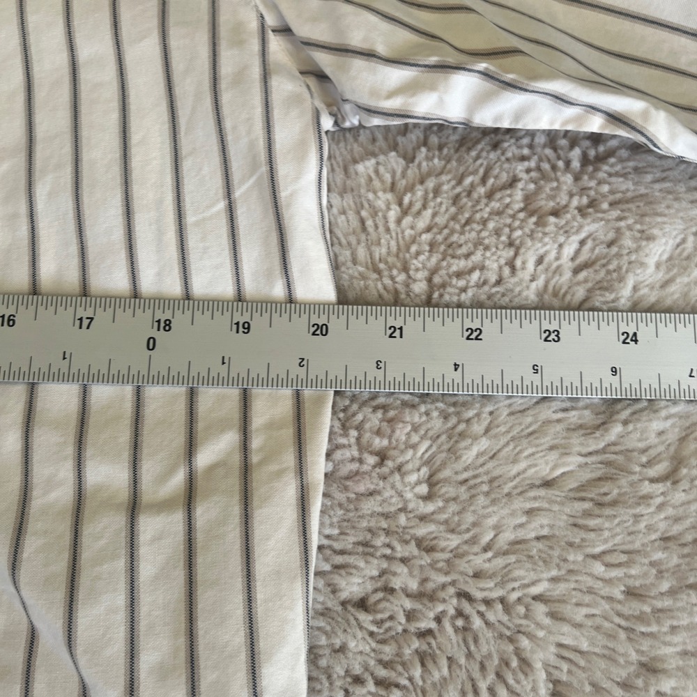 Indie Skater Grunge Stripe Oversized Shirt Button Up Long Sleeve Dad White Brown - Picture 5 of 6